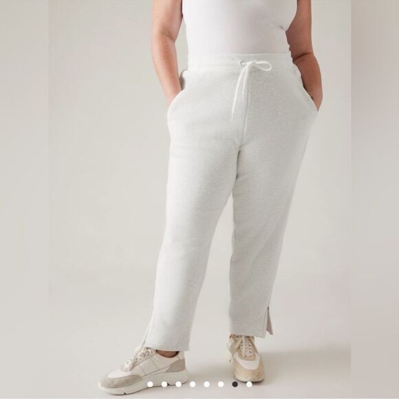 Athleta Womens Cozy Karma Zip Pant Size XL Heather‎ Fog Gray NWT - Picture 1 of 16